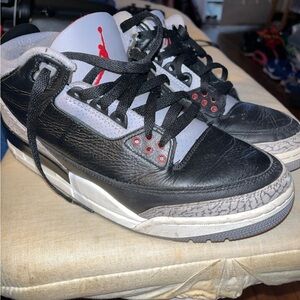 Jordan Black and White Sneakers with Red Accents